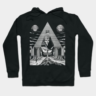 Esoteric Egypt Pyramid Black and White Illustration Tee: Mystical T-Shirt Hoodie